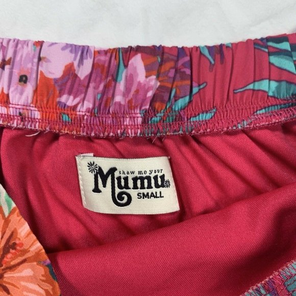 Show Me Your Mumu Pink Aloha Flirt Skirt Faux Wrap Midi Tropical Small - Picture 3 of 8